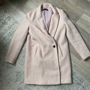 Zara coat light pink wool blend